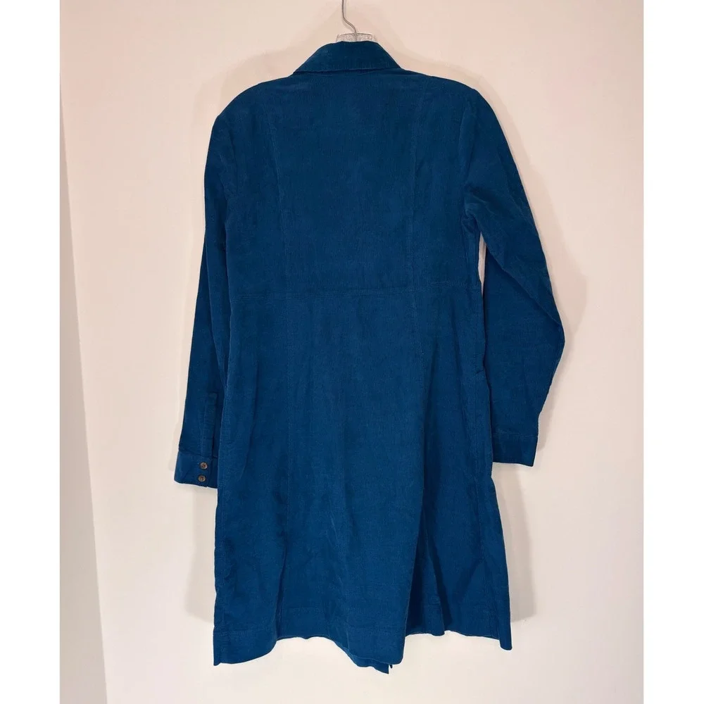 J. Jill Corduroy Dress Teal Long Sleeve‎ Festival Heritage Cabin Prairie XS